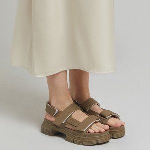 Ganni Recycled Rubber Velcro Sandals